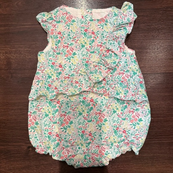 Janie and Jack Floral Ruffle Baby Romper size 3 - 6 months spring easter - Picture 4 of 12